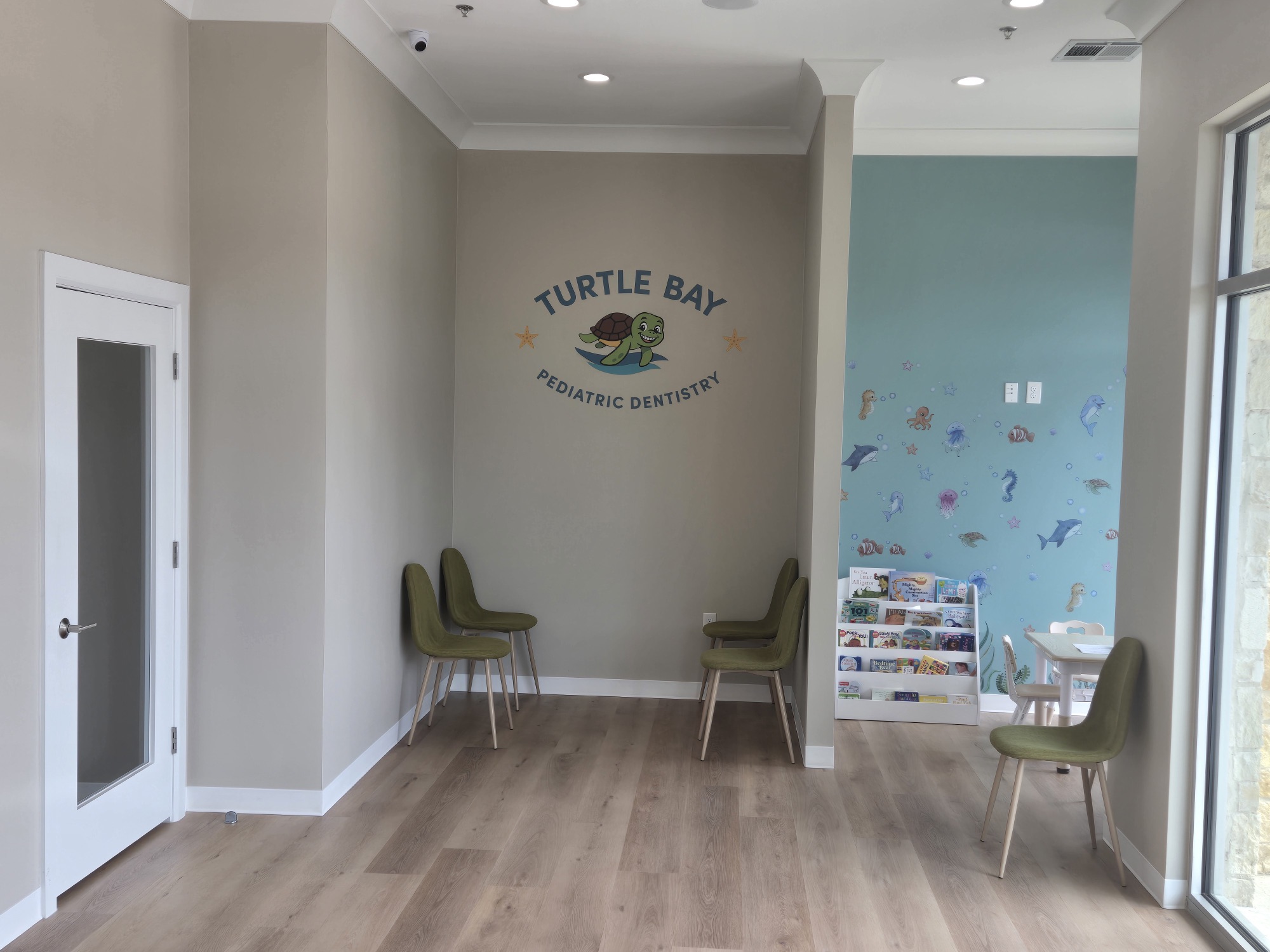 Children's wall in the Turtle Bay waiting area